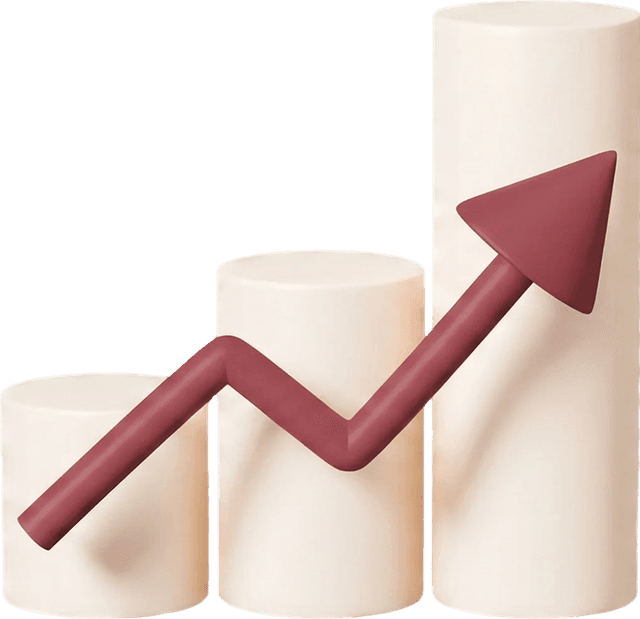 Growth chart showing upward trend